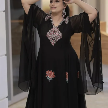 Black Handpainted & Handworked Dress