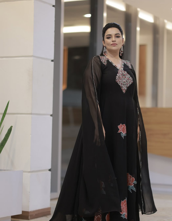 Black Handpainted & Handworked Dress
